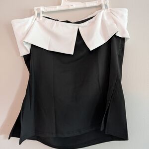 Black and White Off-Shoulder Top